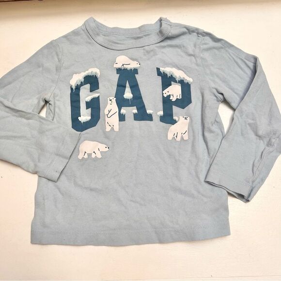 GAP Other - Gap Winter Polar Bears Cotton Shirt Light Blue Toddler 3 Years Old EUC